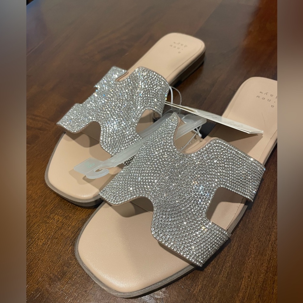 A new day sandals with rhinestones